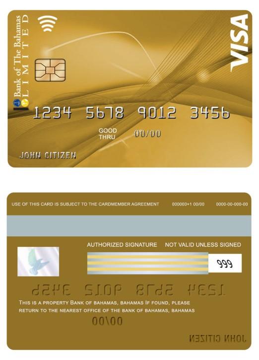 Bahamas Bank of Bahamas VISA Gold Card with BOB My Rewards